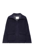 GANT Cropped Wool Jacket Marinblå