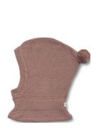 Knitted Balaclava Pomi Accessories Headwear Balaclava Pink Wheat