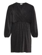 Carfiesta L/S V-Neck Glitter Dress Jrs Kort Klänning Black ONLY Carmak...