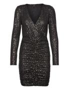 ONLY Onlnew Pella L/S Wrap Foil Dress Jrs Svart