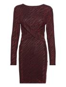 Onlglow L/S Glitter Twist Dress Box Jrs Kort Klänning Red ONLY