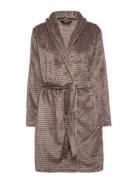 Decoy Short Robe W/Stripes Morgonrock Brown Decoy