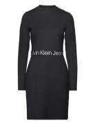 Logo Elastic Milano Ls Dress Kort Klänning Black Calvin Klein Jeans