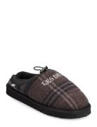 Trey Wool Check Slipper Slippers Tofflor Brown Les Deux