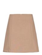 Selected Femme Slfrita Mw Short Skirt Camel Mel Noos Beige