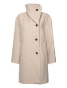 Mango Midi Maxi Lapel Coat Beige