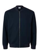 Slhmack Sweat Bomber Ls Noos Bomberjacka Jacka Navy Selected Homme