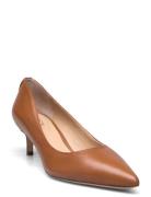Adrienne Leather Pump Shoes Heels Pumps Classic Brown Lauren Ralph Lau...