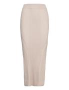 Iconic Rib Maxi Skirt Lång Kjol Beige Calvin Klein