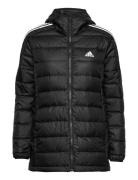 Essentials Light Down Hooded Parka Fodrad Jacka Black Adidas Sportswea...