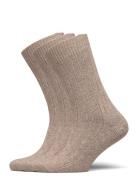 Supreme Sock 3-Pack Underwear Socks Regular Socks Beige Amanda Christe...