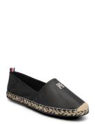 Th Leather Flat Espadrille Sandaletter Expadrilles Låga Black Tommy Hi...