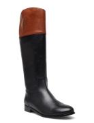 Lauren Ralph Lauren Justine Burnished Leather Riding Boot Svart