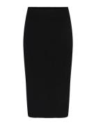 Yasassi Hw Midi Knit Skirt S. Noos Knälång Kjol Black YAS