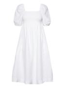 Edda Linen Dress Knälång Klänning White Ella&il