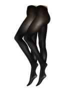 Lindex Tights 40 Den 2 Pack Recycled Svart