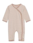 Wholesuit Y/D Stripe Långärmad Bodysuit Beige Fixoni