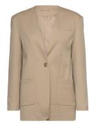 2Nd Mira - Daily Satin Touch Blazers Single Breasted Blazers Beige 2ND...