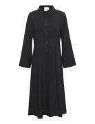 Hanomw Long Shirtdress Knälång Klänning Black My Essential Wardrobe