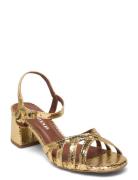 Issi 55 Sandal Med Klack Gold Anonymous Copenhagen