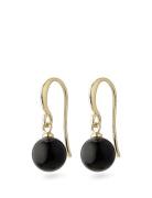 Goldie Black Earrings Gold-Plated Örhänge Smycken Black Pilgrim