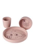 D By Deer Silic Dinner Set Sea Friends Röd