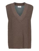 Hybrid Vests Knitted Vests Brown Blanche