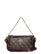 Noelle Dbl Pouch Crossbody Bags Crossbody Bags Brown GUESS