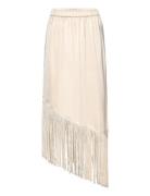 NORR Gili Fringe Skirt Kräm