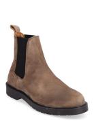 Slhtim Suede Chelsea Boot Stövletter Chelsea Boot Brown Selected Homme