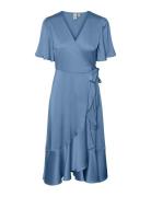 YAS Yasthea 2/4 Midi Wrap Dress S. Noos Blå