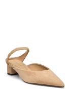 Th Pointy Mid Heel Leather Mule Sandal Med Klack Beige Tommy Hilfiger