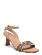 Sandals - Block Heels Sandal Med Klack Beige ANGULUS