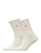 Th Women Sock Casual 2P Underwear Socks Regular Socks Cream Tommy Hilf...