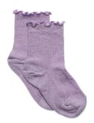 Doris Glitter Socks Sockor Strumpor Purple Mp Denmark