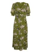 Kavita Dress Knälång Klänning Khaki Green Kaffe