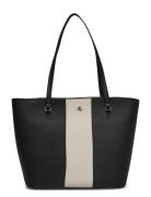 Crosshatch Leather Medium Karly Tote Bags Totes Black Lauren Ralph Lau...
