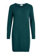 Viril L/S Knit Dress - Noos Knälång Klänning Green Vila