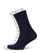 Th Women Sock Dot 2P Underwear Socks Regular Socks White Tommy Hilfige...