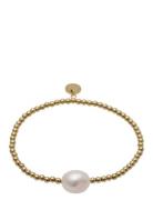 Baroque Pearl Bracelet Armband Smycken Gold Bud To Rose