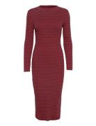 Vibalu Crew Neck L/S Midi Dress - Knälång Klänning Multi/patterned Vil...