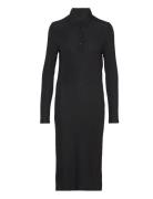 Jersey Rib Polo Dress Dresses Shirt Dresses Black Filippa K
