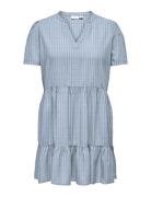 Cartiri-Caro S/S V-Neck Lin Dress Tlr Kort Klänning Blue ONLY Carmakom...