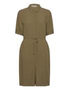 Srpansy Dress Kort Klänning Khaki Green Soft Rebels