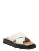 Women Slides Platta Sandaler Cream NEWD.Tamaris