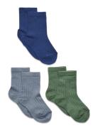 Cotton Rib Socks - 3-Pack Sockor Strumpor Multi/patterned Mp Denmark