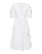 Dresses Light Woven Knälång Klänning White Esprit Casual