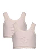 Organic Bra Top 2-Pack Night & Underwear Underwear Tops Pink Rosemunde...