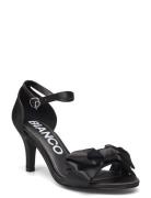 Biaadore Bow Sandal Satin Sandal Med Klack Black Bianco