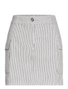 Striped Skirt Kort Kjol White Gina Tricot